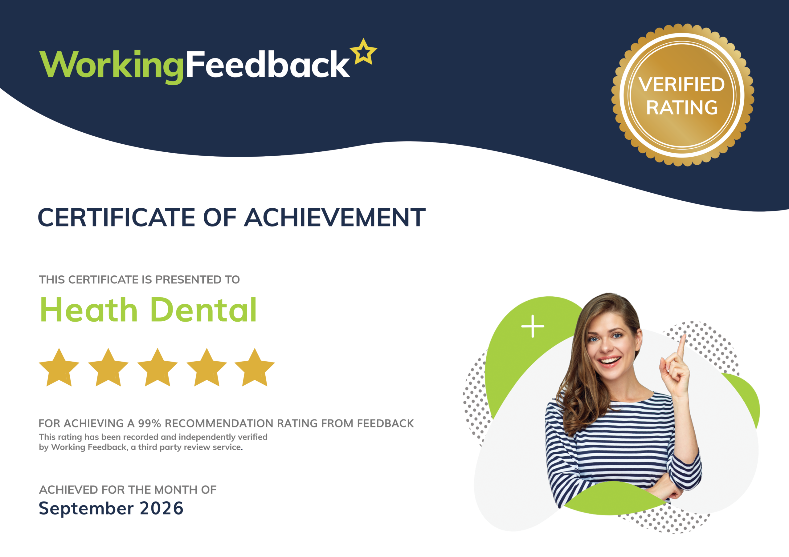 Certificate Heath Dental - September 2026
